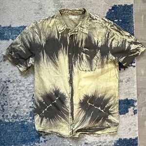 Men Tie Dye Woven Button Shirt